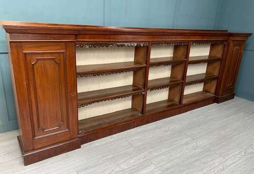 Victorian Mahogany Breakfront Open Bookcase