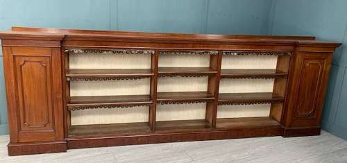 Victorian Mahogany Breakfront Open Bookcase