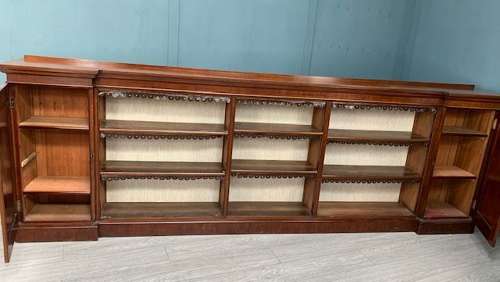Victorian Mahogany Breakfront Open Bookcase
