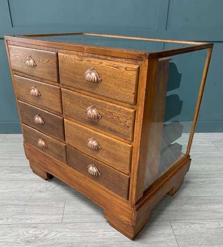 Haberdashery Shop Oak Display Cabinet Counter