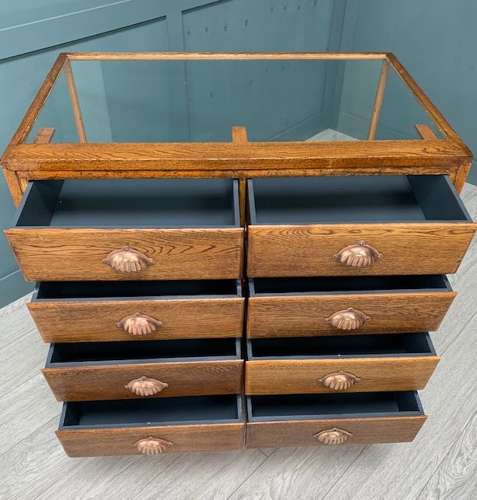Haberdashery Shop Oak Display Cabinet Counter