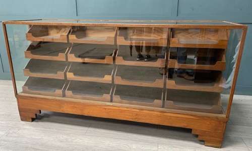 16 Drawer Haberdashery Oak Shop Display Cabinet Counter