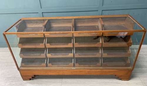 16 Drawer Haberdashery Oak Shop Display Cabinet Counter
