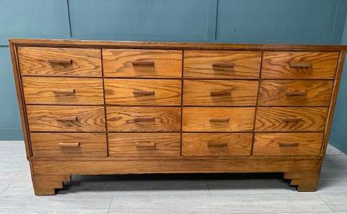 16 Drawer Haberdashery Oak Shop Display Cabinet Counter