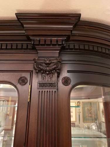 Mahogany Bow Ended 5 Door Shop Display Cabinet
