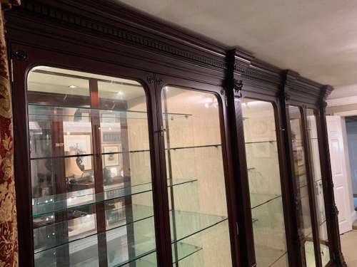 Mahogany Bow Ended 5 Door Shop Display Cabinet