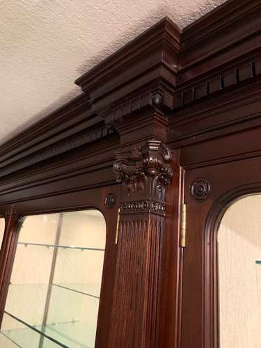 Mahogany Bow Ended 5 Door Shop Display Cabinet