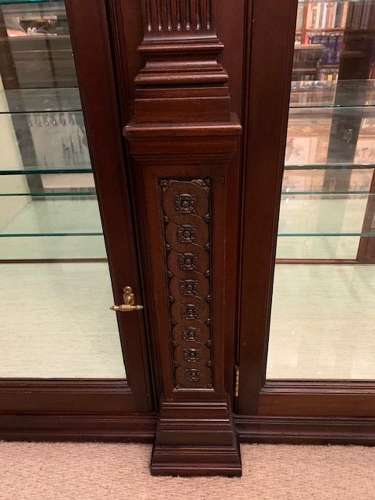 Mahogany Bow Ended 5 Door Shop Display Cabinet