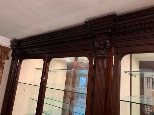 Mahogany Bow Ended 5 Door Shop Display Cabinet