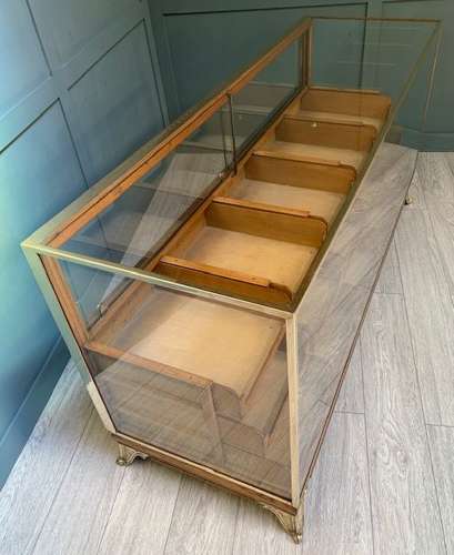 15 Drawer Oak & Brass Frame Haberdashery Shop Display/Counter