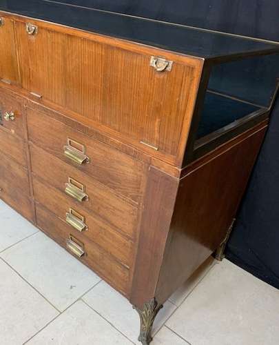 Walnut & Bronze shop display counter / cabinet