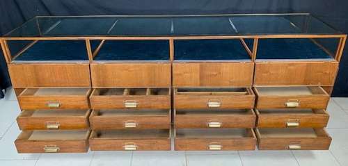 Walnut & Bronze shop display counter / cabinet