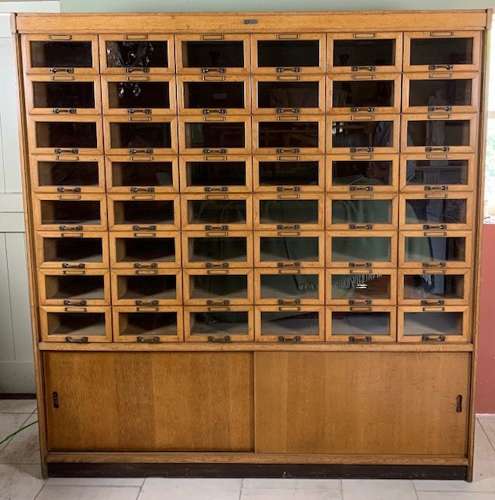 Oak Haberdashery Drawers Shop Display Cabinet