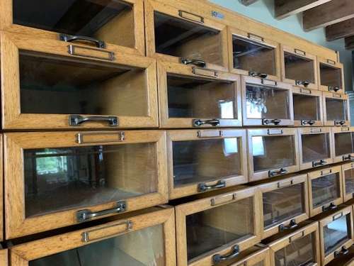 Oak Haberdashery Drawers Shop Display Cabinet