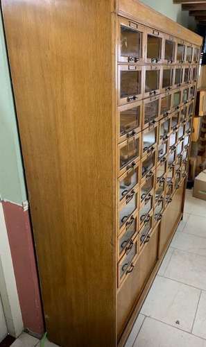 Oak Haberdashery Drawers Shop Display Cabinet