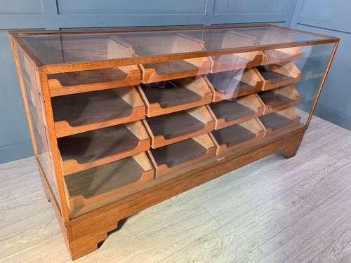Haberdashery Shop Drawers Oak Display Cabinet Counter