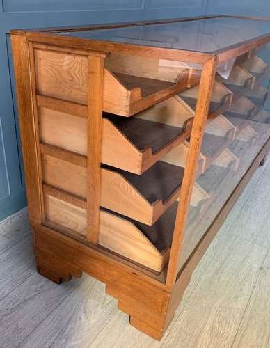Haberdashery Shop Drawers Oak Display Cabinet Counter