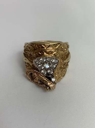 9ct Gold Vintage Mans Horse Saddle Ring with Lasso