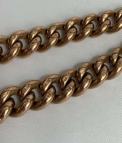 Antique 9ct Rose Gold Double Albert Chain with T-Bar