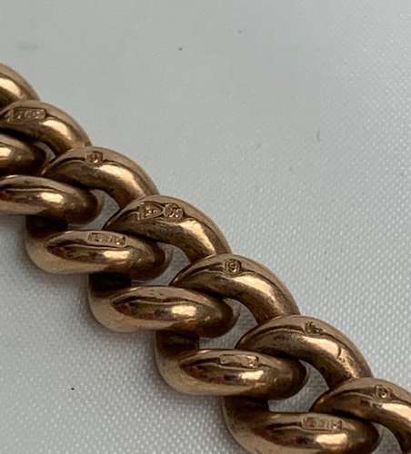 Antique 9ct Rose Gold Double Albert Chain with T-Bar
