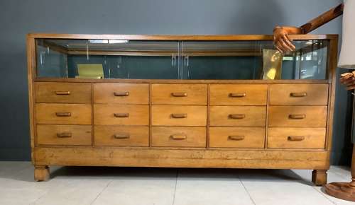 Haberdashery Oak Shop Display Counter Cabinet