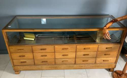 Haberdashery Oak Shop Display Counter Cabinet