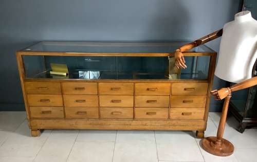 Haberdashery Oak Shop Display Counter Cabinet