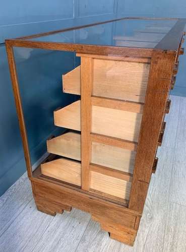 Antique 16 drawer Oak Haberdashery Drawer Counter