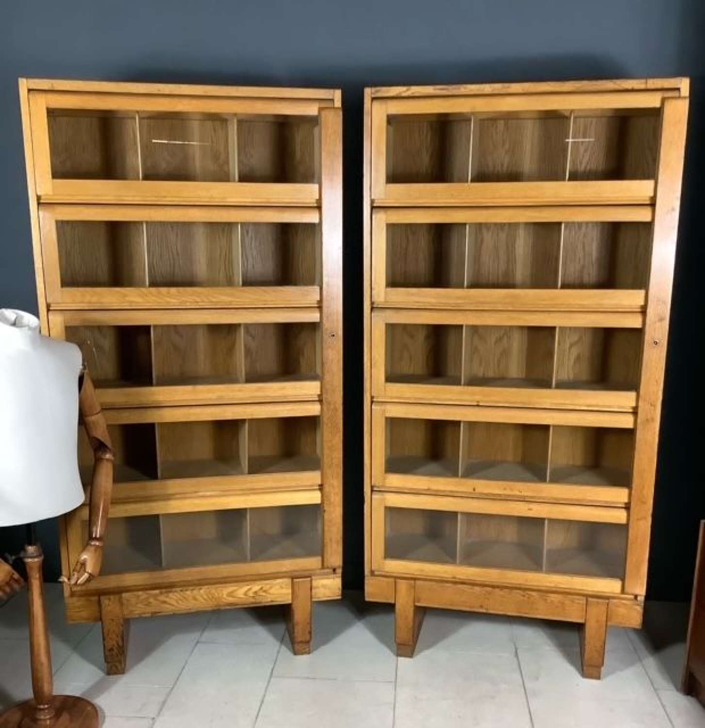 Pair Vintage Staverton Haberdashery Bookcase Cabinets