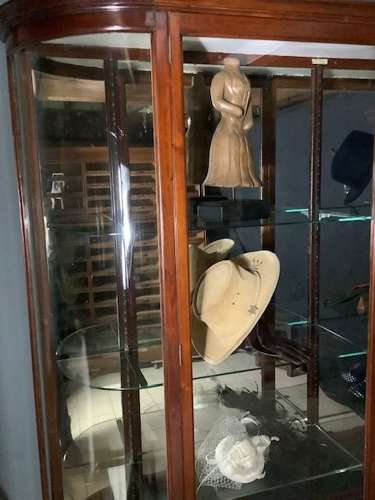 Victorian Mahogany Bow Ended Shop Display Cabinet