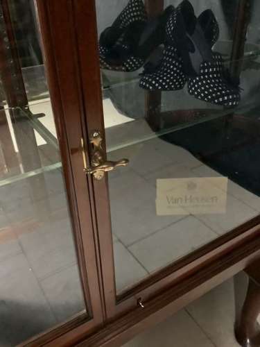 Victorian Mahogany Bow Ended Shop Display Cabinet