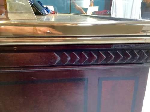 French Siegel Shop Display Cabinet Counter Mahogany & Brass Frame
