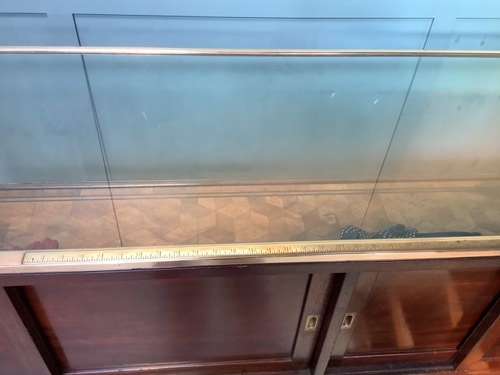 French Siegel Shop Display Cabinet Counter Mahogany & Brass Frame