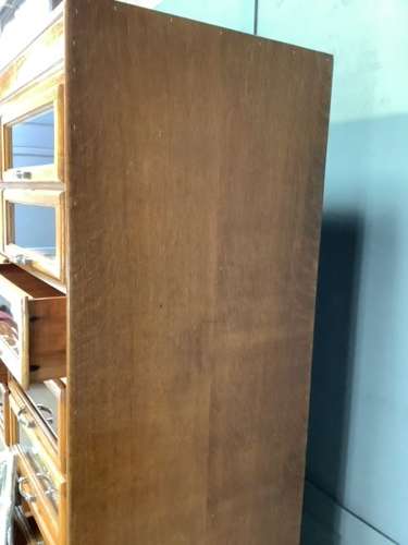 Antique Oak Shop Haberdashery Cabinet 20 Drawer