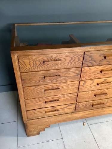 Haberdashery Shop Oak Display Cabinet Counter