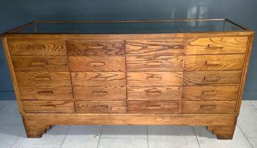 Haberdashery Shop Oak Display Cabinet Counter