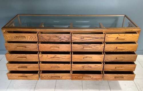 Haberdashery Shop Oak Display Cabinet Counter