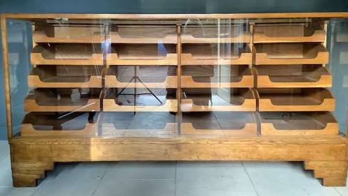 Haberdashery Shop Oak Display Cabinet Counter