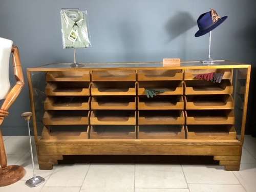Haberdashery Shop Oak Display Cabinet Counter