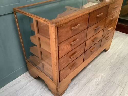 Shop Oak Haberdashery Display Counter Cabinet