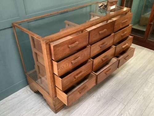 Shop Oak Haberdashery Display Counter Cabinet