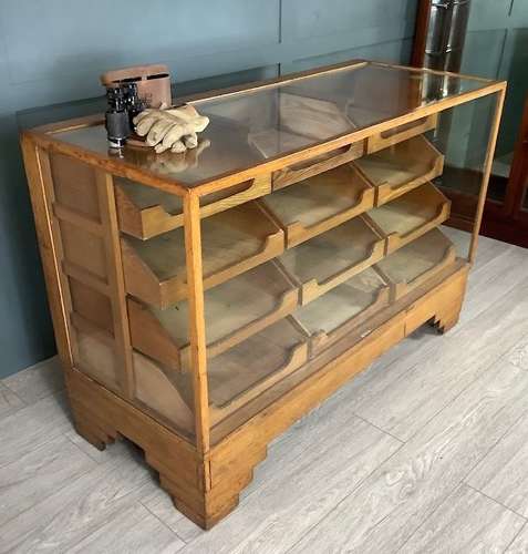 Shop Oak Haberdashery Display Counter Cabinet