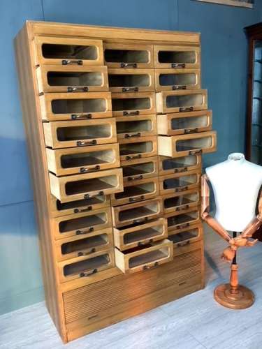 Oak Shop Haberdashery Drawer Cabinet with Tambour