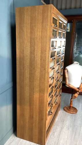 Oak Shop Haberdashery Drawer Cabinet with Tambour