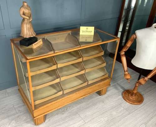 Haberdashery Shop Oak Display Cabinet Counter