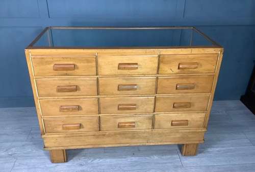Haberdashery Shop Oak Display Cabinet Counter