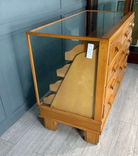 Haberdashery Shop Oak Display Cabinet Counter