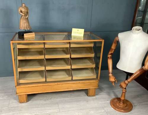 Haberdashery Shop Oak Display Cabinet Counter