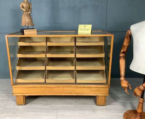 Haberdashery Shop Oak Display Cabinet Counter
