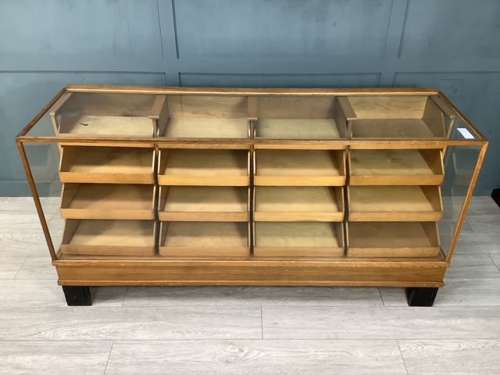 Haberdashery Shop Oak Display Cabinet Counter